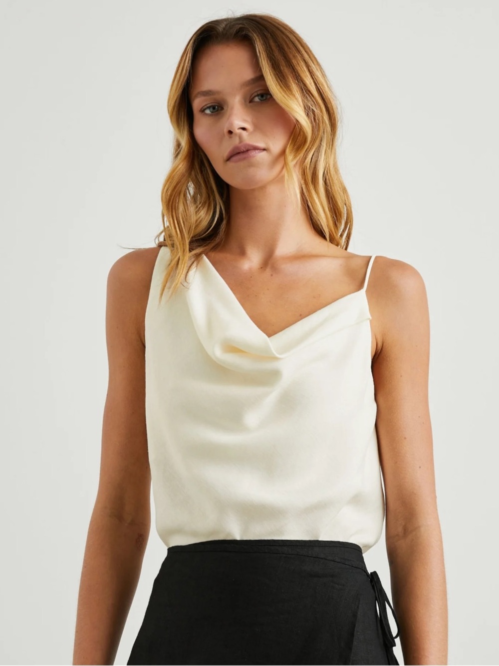 ❤️… Rails Mae Cowl Neck Satin Camisole Tank Top  Cream
